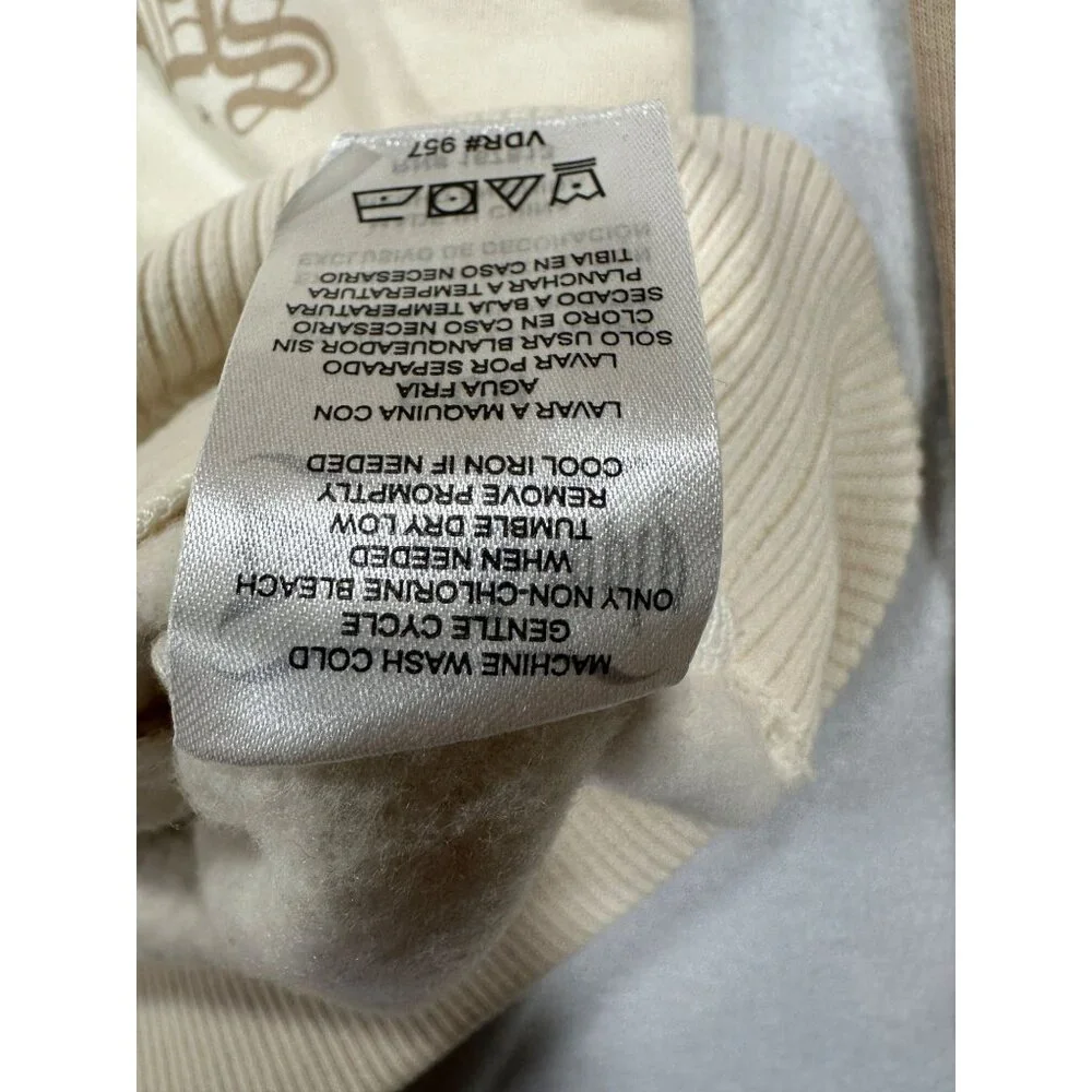 Dog Supply By Snoop Dogg Mens DS Varsity Jacket S Natural Beige Cotton Polyester - Picture 6 of 11